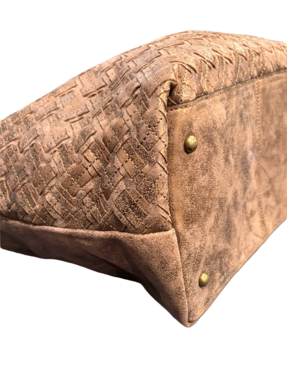 Patricia Nash Woven Metallic Leather Tote Bag + Dust Bag EUC Boho Italian Style - Picture 8 of 15